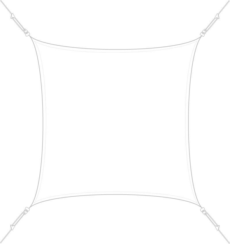 Voile d'ombrage carrée 3 x 3 m blanche