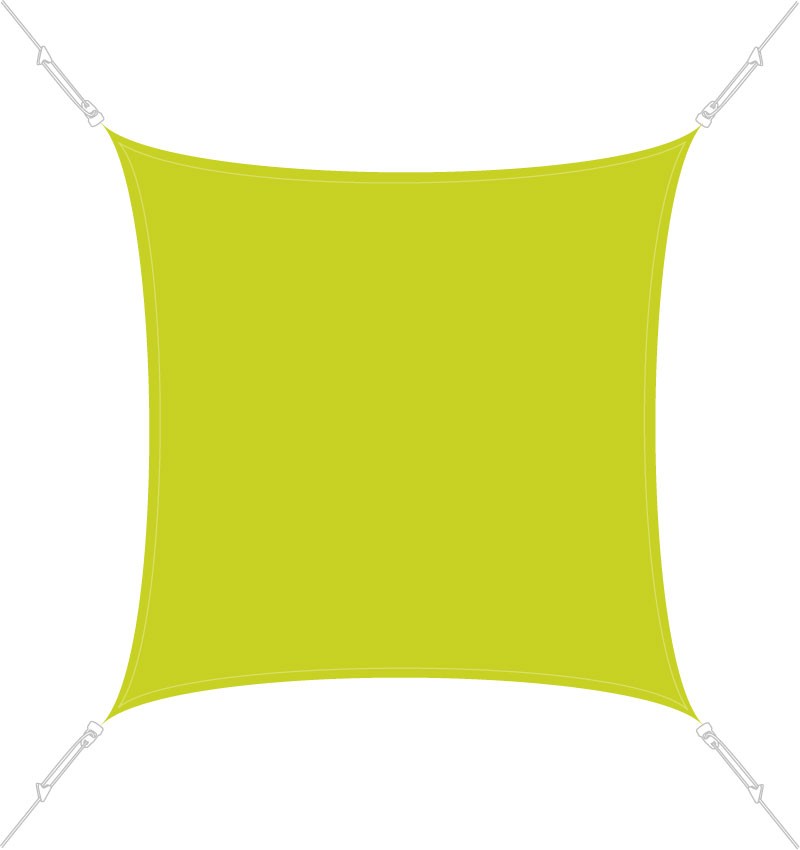 Voile d'ombrage carrée 3 x 3 m Vert Anis