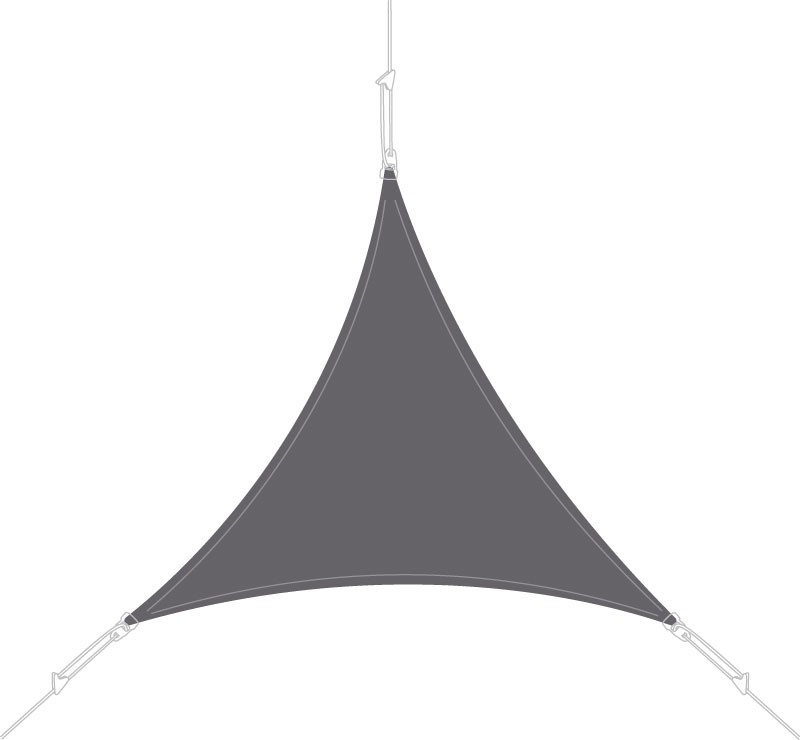 Voile d'ombrage triangle 5 x 5 x 5m Ardoise