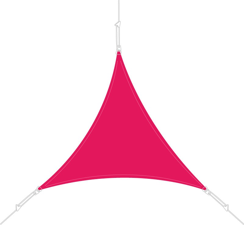 Voile d'ombrage triangle 3 x 3 x 3 m Framboise