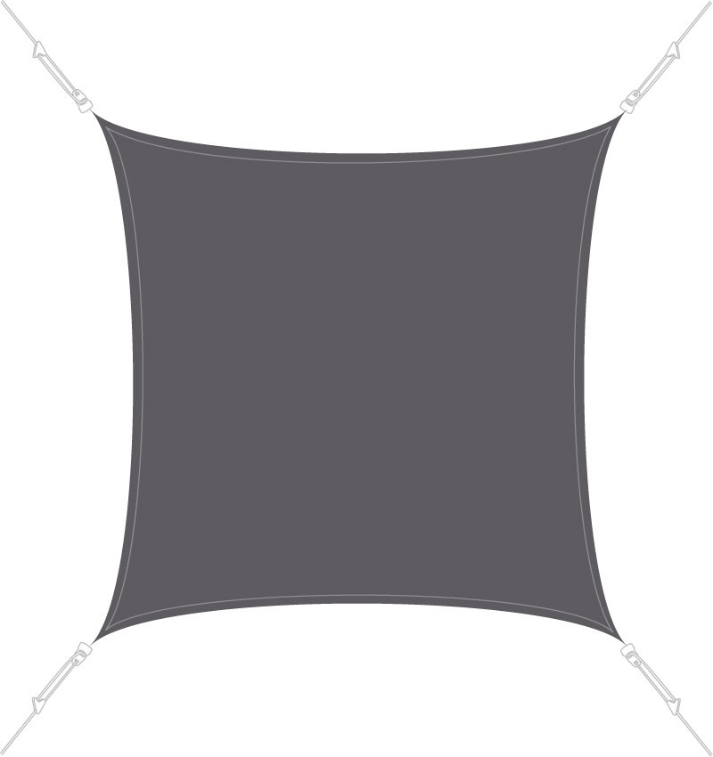 Voile d'ombrage Carrée 3 x 3 m Ardoise