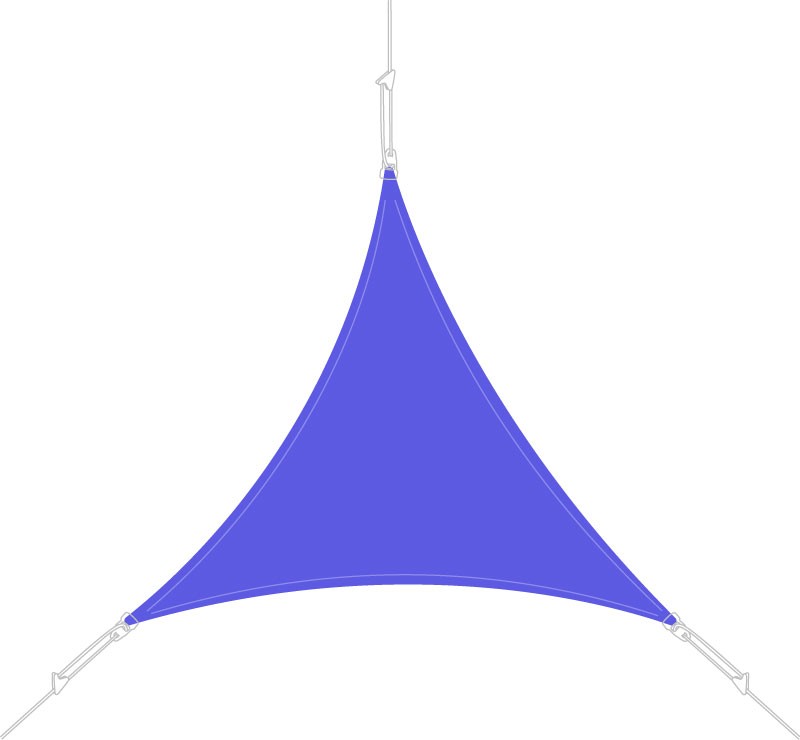 Voile d'ombrage triangle 4 x 4 x 4 m Bleu