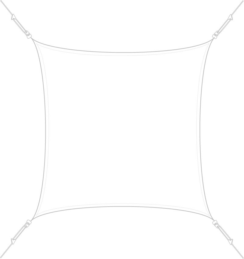 Voile d'ombrage carrée 4 x 4 m Blanche