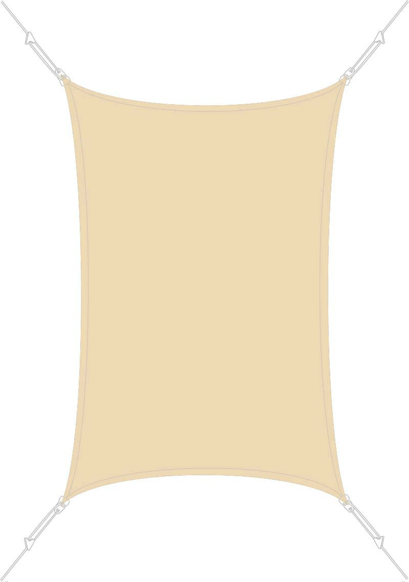 Voile d'ombrage rectangulaire 3 x 2 m Sable