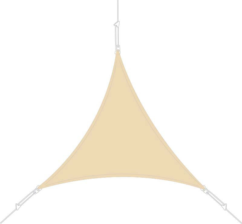 Voile d'ombrage triangle 4 x 4 x 4 m Sable
