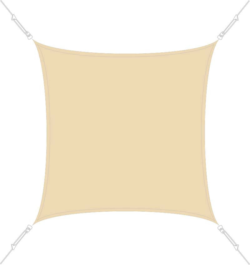 Voile d'ombrage carrée 4 x 4 m Sable